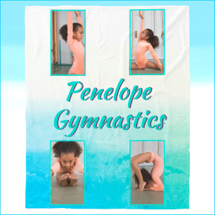 Watercolor Gradient Custom Name, Sport & Photo Fleece Blanket