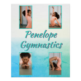 Watercolor Gradient Custom Name, Sport & Photo  Poster