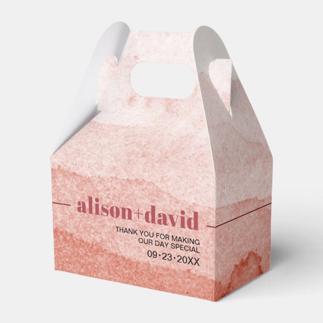 Watercolor gradient Japandi Thank You wedding Favour Box (Front Side)