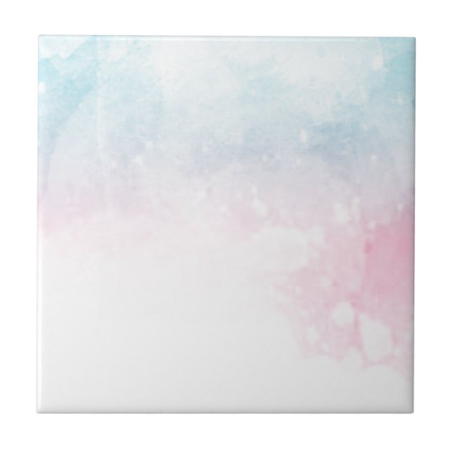 watercolor gradient ombre ceramic tile (Front)