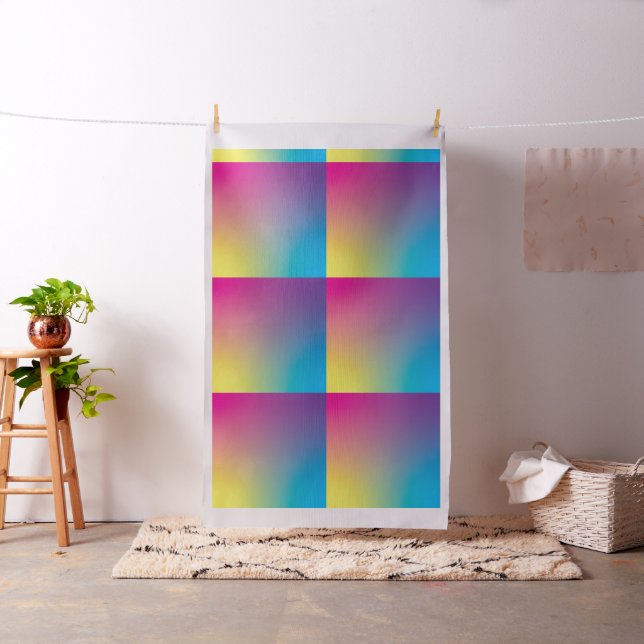 Watercolor Gradient Pillow Square Rainbow Pink Fabric (In Situ)