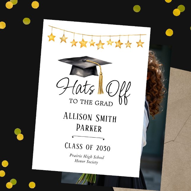 Watercolor Graduation Announcement One Photo (Creator Uploaded)