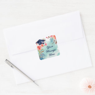Watercolor Graduation Celebration Square Sticker