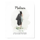 Watercolor Graduation Girl Inspirational Quote