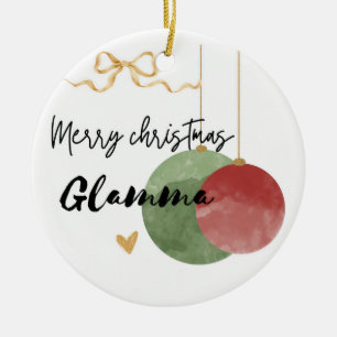 Watercolor grandma ceramic ornament