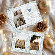 Watercolor Grandmillennial Reindeer Monogram Crest