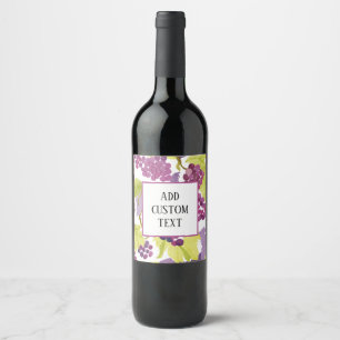 Watercolor Grape Wine Label Add Your Own Text