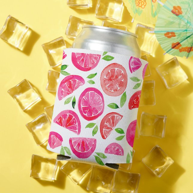 Watercolor  grapefruit can cooler (In Situ Summer)
