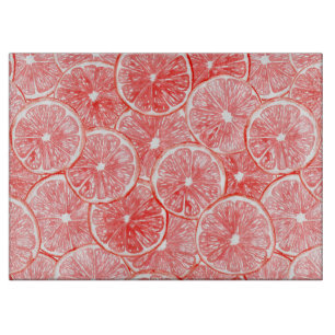 Watercolor grapefruit slices pattern cutting board