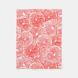Watercolor grapefruit slices pattern fleece blanket