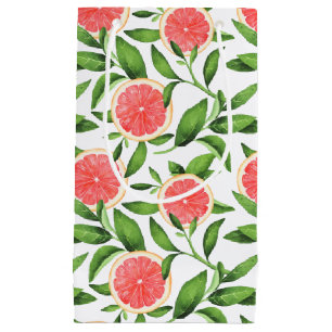 Watercolor Grapefruits and Greenery Pattern Small Gift Bag