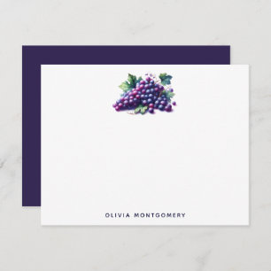 Watercolor Grapes Custom Name Personal Card