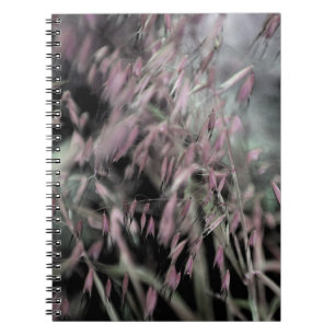 Watercolor Grasses in Grey and Pink Notebook