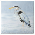 Watercolor Great Blue Heron Bird Wildlife Art