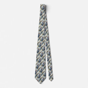 Watercolor Great Blue Heron Birds Nature Art Tie