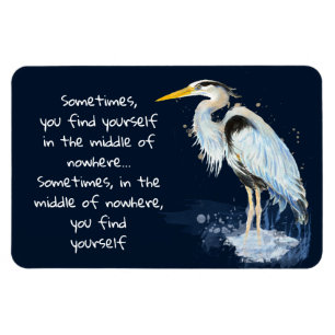 Watercolor Great Blue Heron Inspirational Quote Magnet