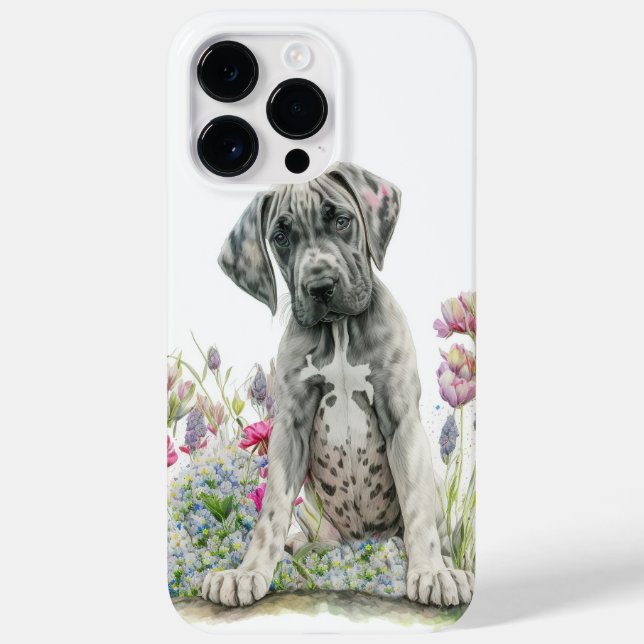 WATERCOLOR GREAT DANE PUPPY DOG Case-Mate iPhone CASE (Back)