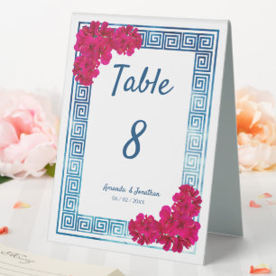 Watercolor Grecian Elegance + Pink Table Number