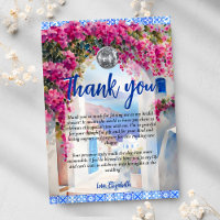 Watercolor Greek Island Floral Tile Thank You Card