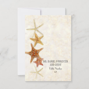 Watercolor Greek Key PatternStarfish Beach Wedding Invitation