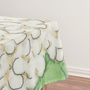 Watercolor Green and White Gingham Wedding Tablecloth