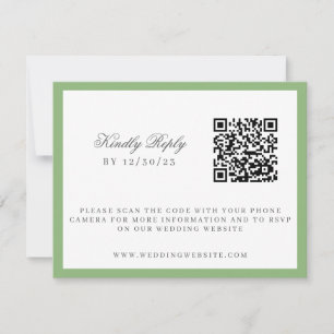 Watercolor Green and White Hydrangea Crest  RSVP Card