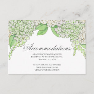 Watercolor Green and White Hydrangea Crest Wedding Enclosure Card