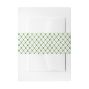 Watercolor Green Bamboo Lattice Belly Band Invitation Belly Band