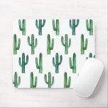Watercolor green cactus pattern. Botanical cacti  Mouse Pad<br><div class="desc">Watercolor green cactus pattern mouse pad. Please contact me if you need additional items.</div>