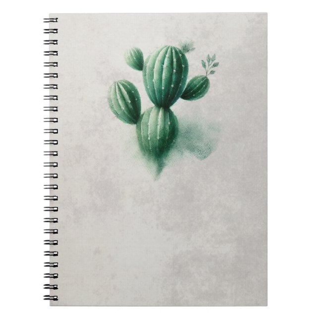 Watercolor Green Cactus Southwest Notebook (Front)