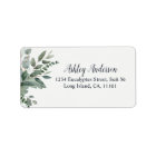 Watercolor Green Eucalyptus Leaves Return Address