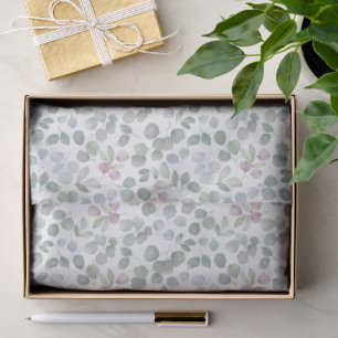 Watercolor Green Eucalyptus Pattern Tissue Paper