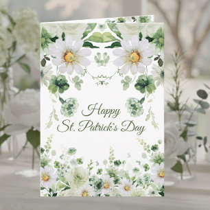 Watercolor Green Floral Happy St. Patrick's Day Card