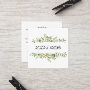 Watercolor Green Foliage Salon  Referral Card