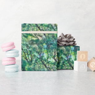 Watercolor Green Forest Pattern Wrapping Paper