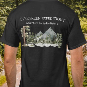 Watercolor Green Forest Personalised Business T-Shirt