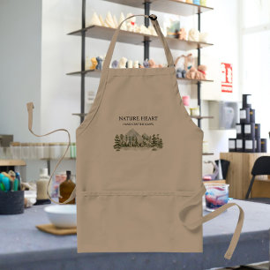 Watercolor Green Forest Personalized Business Standard Apron