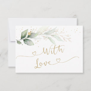 Watercolor Green Gold Foliage Wedding Thank You E Card