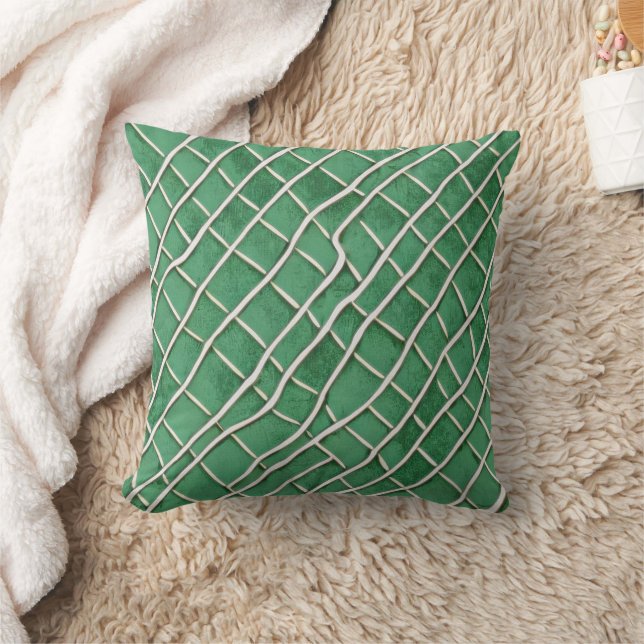 Watercolor green Meandering lines  Cushion (Blanket)