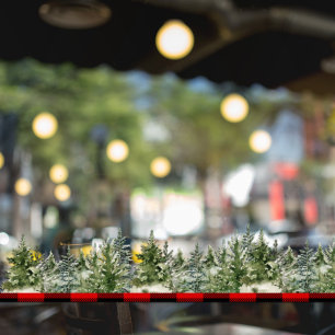 Watercolor Green Pine Tree  & Red Buffalo Plaid