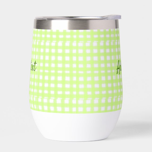 Watercolor green plaid ginham personalised add tex (Left)