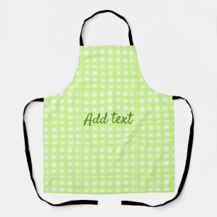 Watercolor green plaid ginham personalised add tex apron