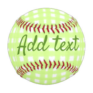 Watercolor green plaid ginham personalised add tex baseball
