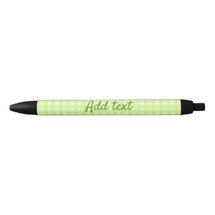 Watercolor green plaid ginham personalised add tex black ink pen