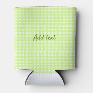 Watercolor green plaid ginham personalised add tex can cooler