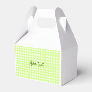 Watercolor green plaid ginham personalised add tex favour box