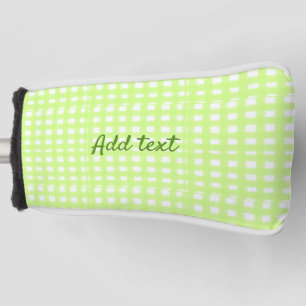 Watercolor green plaid ginham personalised add tex golf head cover