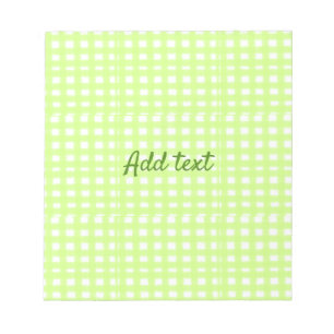 Watercolor green plaid ginham personalised add tex notepad