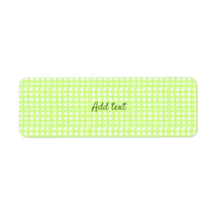 Watercolor green plaid ginham personalised add tex return address label