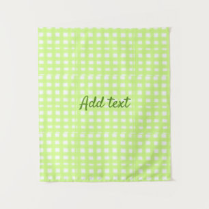 Watercolor green plaid ginham personalised add tex tapestry
